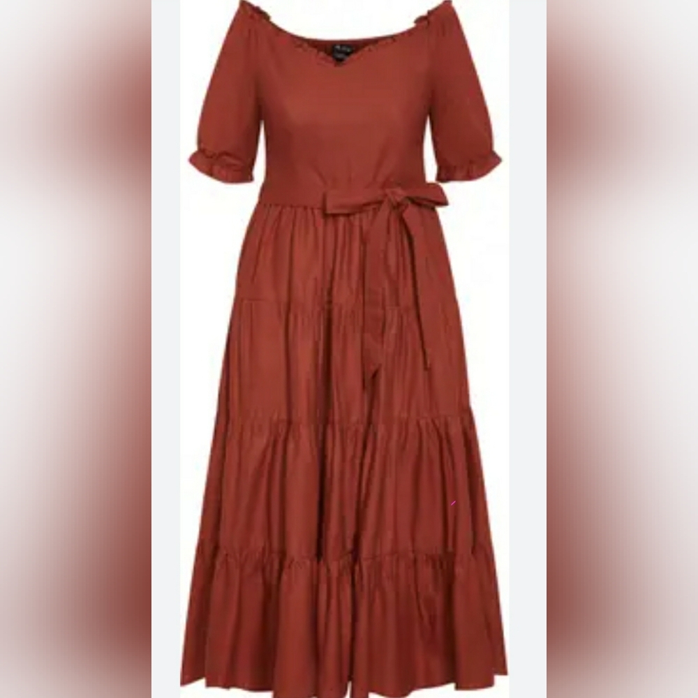 City Chic NWOT Brick Colored Dress XXL